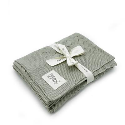 Manta tricot canalé - Dune powder