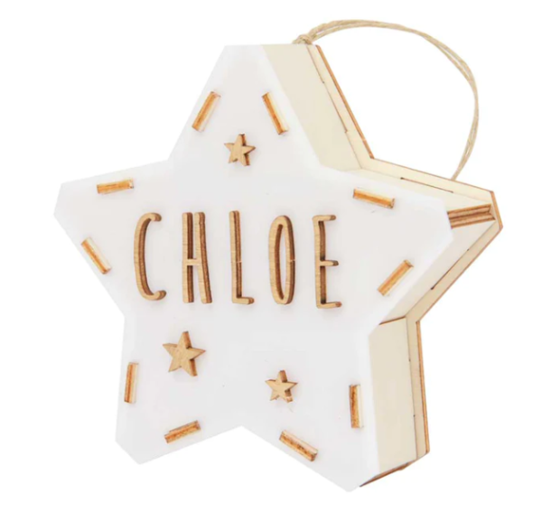 Estrella mini a pilas más kit de letras