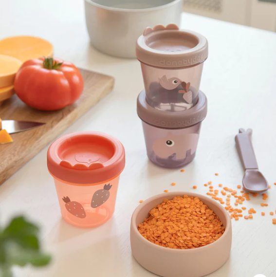 3 envases de comida para bebés - ozzo - powder