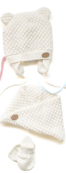 Conj.3 pzas.:Gorro, cuello cruzado y manoplas - Imagen 2