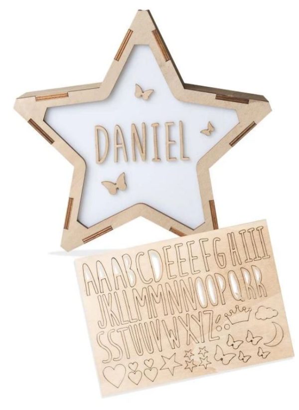 Lámpara Estrella Con Kit de Letras USB