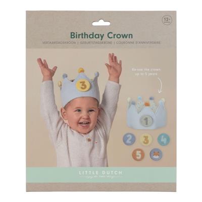 Corona de cumpleaños con números azul Little Dutch