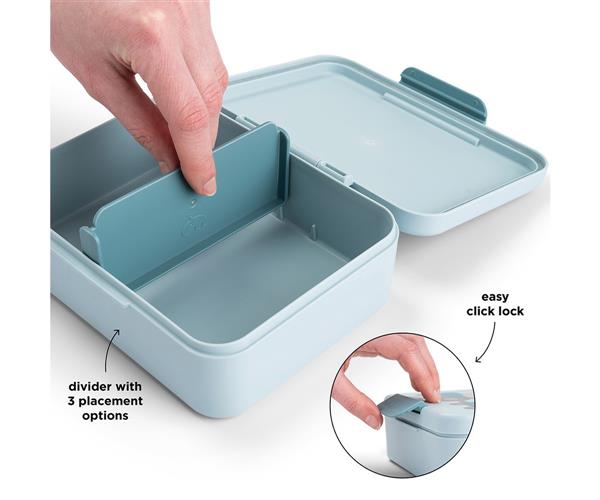 Caja de almuerzo con separador Tiny farm Azul - Imagen 3