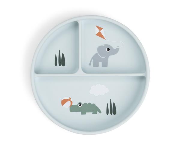 Plato con ventosa y compartimentos Playground Blue