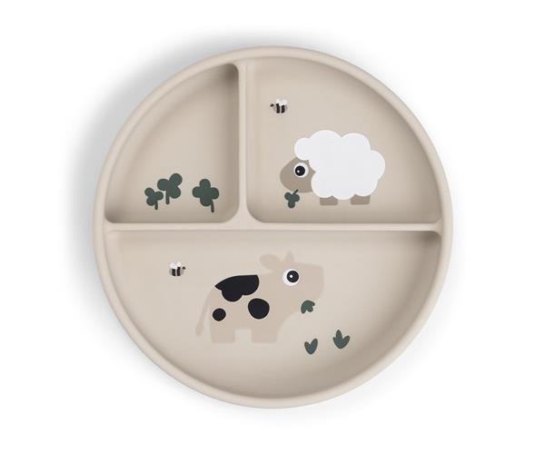 Plato con ventosa y compartimentos Tiny Farm