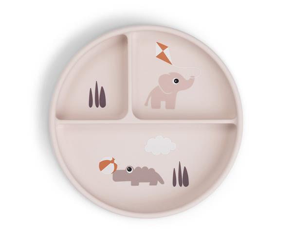 Plato con ventosa y compartimentos Playground Powder