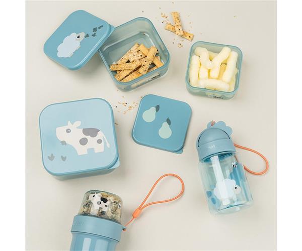 3 Cajitas Almuerzo Tiny Farm Blue - Imagen 3