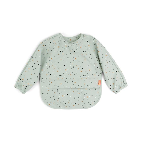 Babero bolsillo y mangas Happy dots Verde